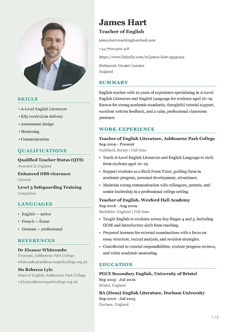Golden Ratio resume template