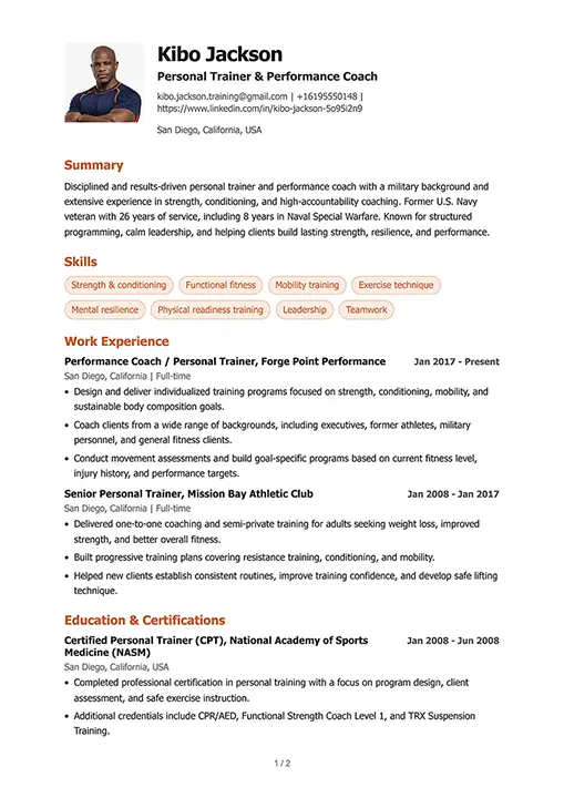 Vibrant resume template
