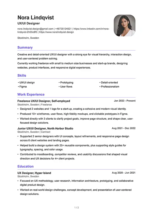Professional resume template